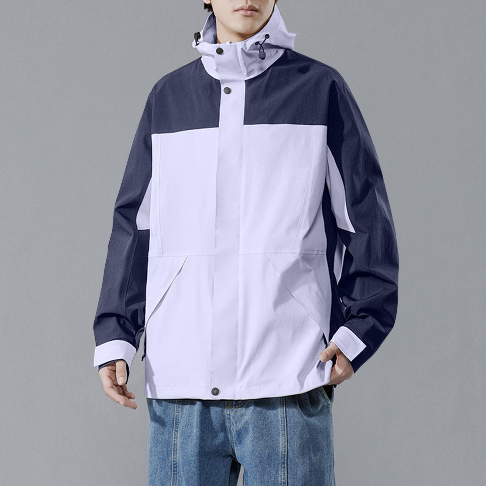 

Мужская куртка с цветовой блокировкой, модная и повседневная спортивная одежда, куртка для альпинизма и активного отдыха для пары XL фиолетовый