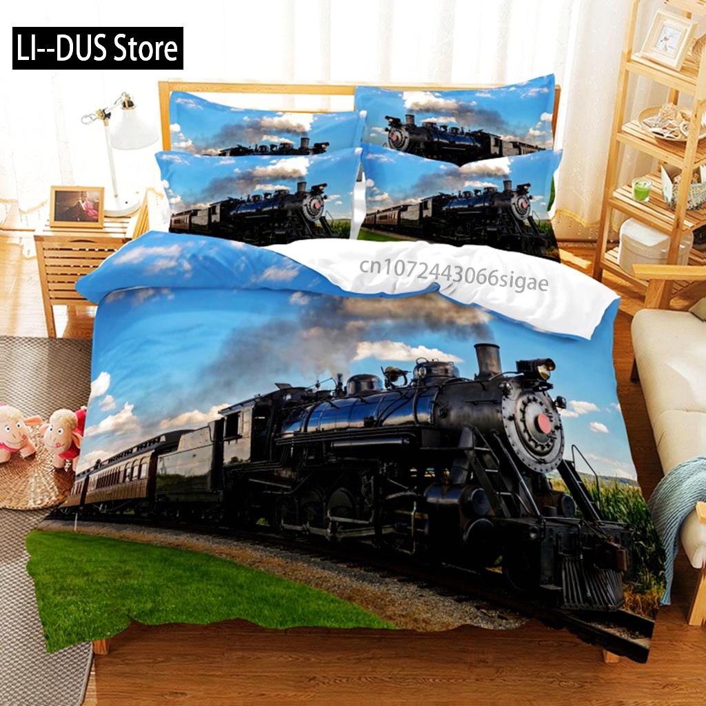 Train Bedding Set Duvet Cover Set 3d Bedding Digital Printing Queen Size Bedding Set Fashion Design