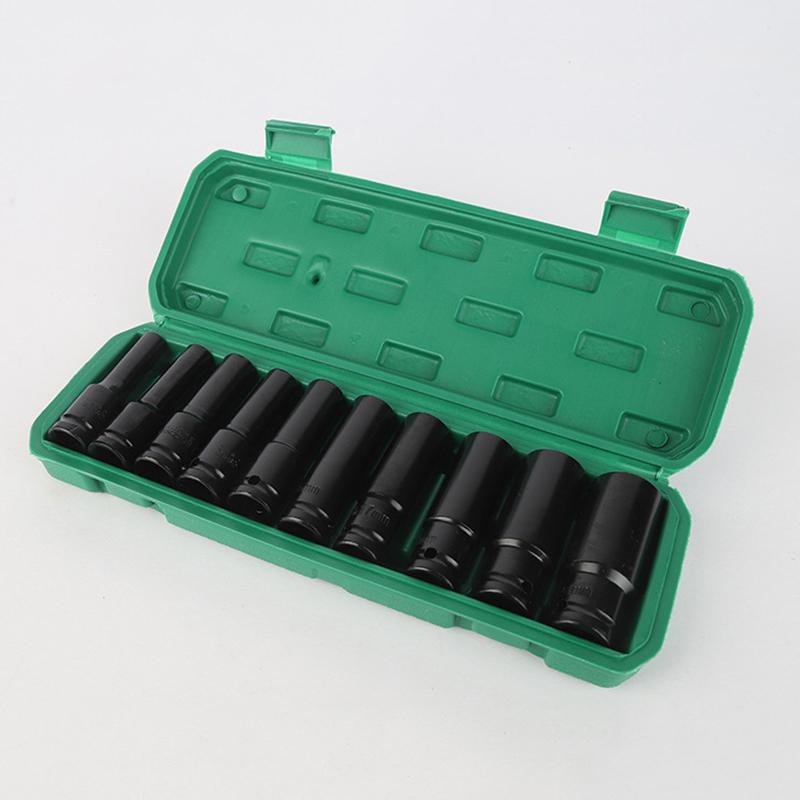 10Pcs 1/2 Inch Drive Metric Impact Socket Set Deep Universal For Pneumatic Air Tools