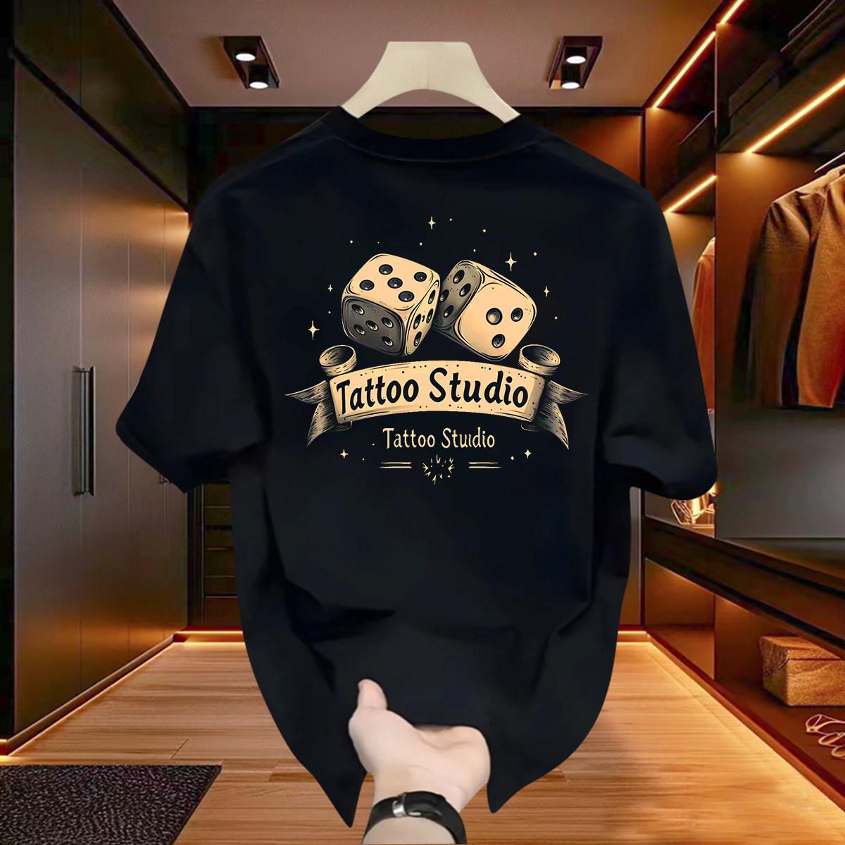 Cross-Border New Year Pure Cotton Men S Trendy Short-Sleeved Couple S Printed T-Shirt Wind S