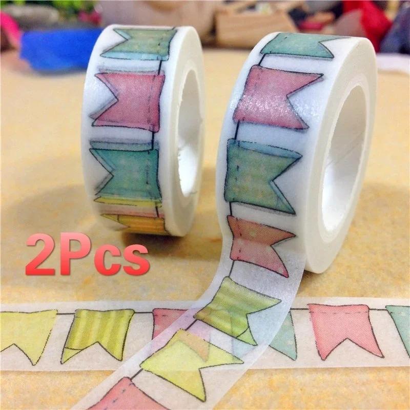 Brand New Colorful Flag Tape DIY Decoration Scrapbook Planner Masking Tape Cute Stationery