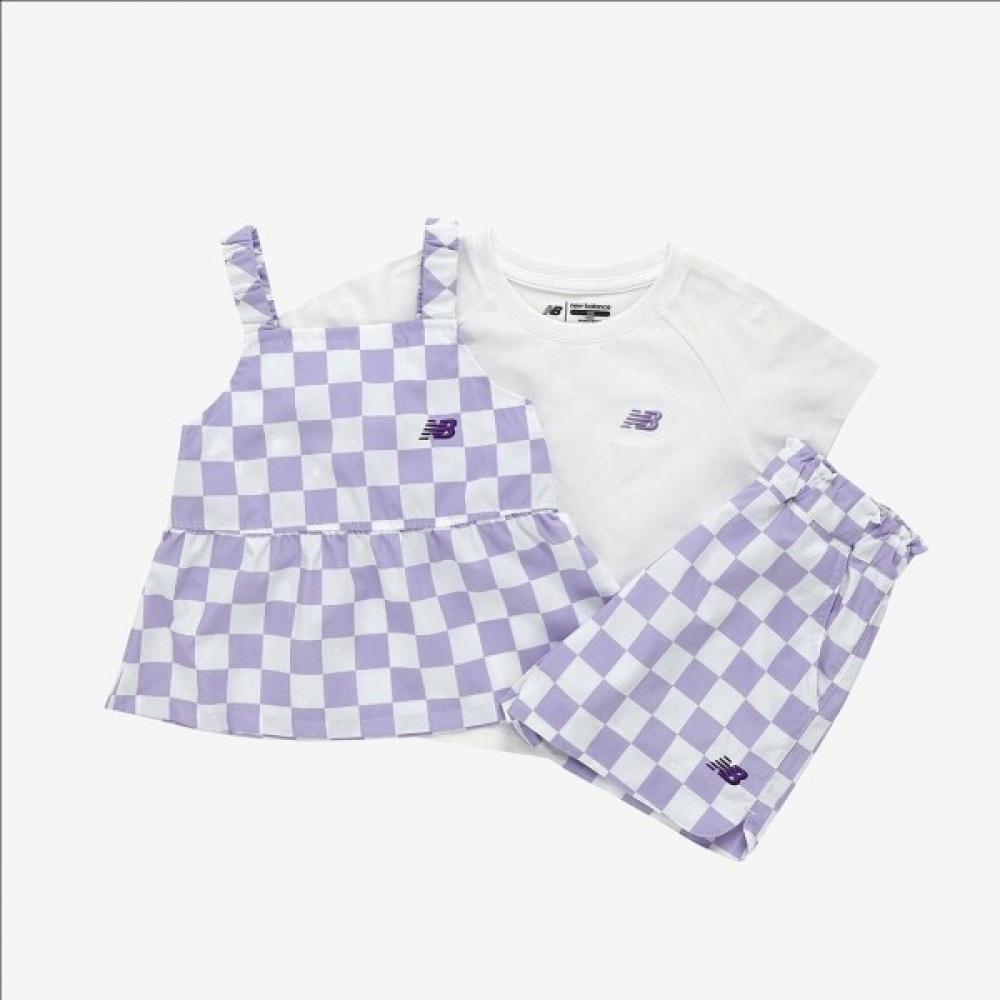 

New Balance Детский комплект из 3 предметов с оборками для летнего лагеря (CD)Light Violet/100
