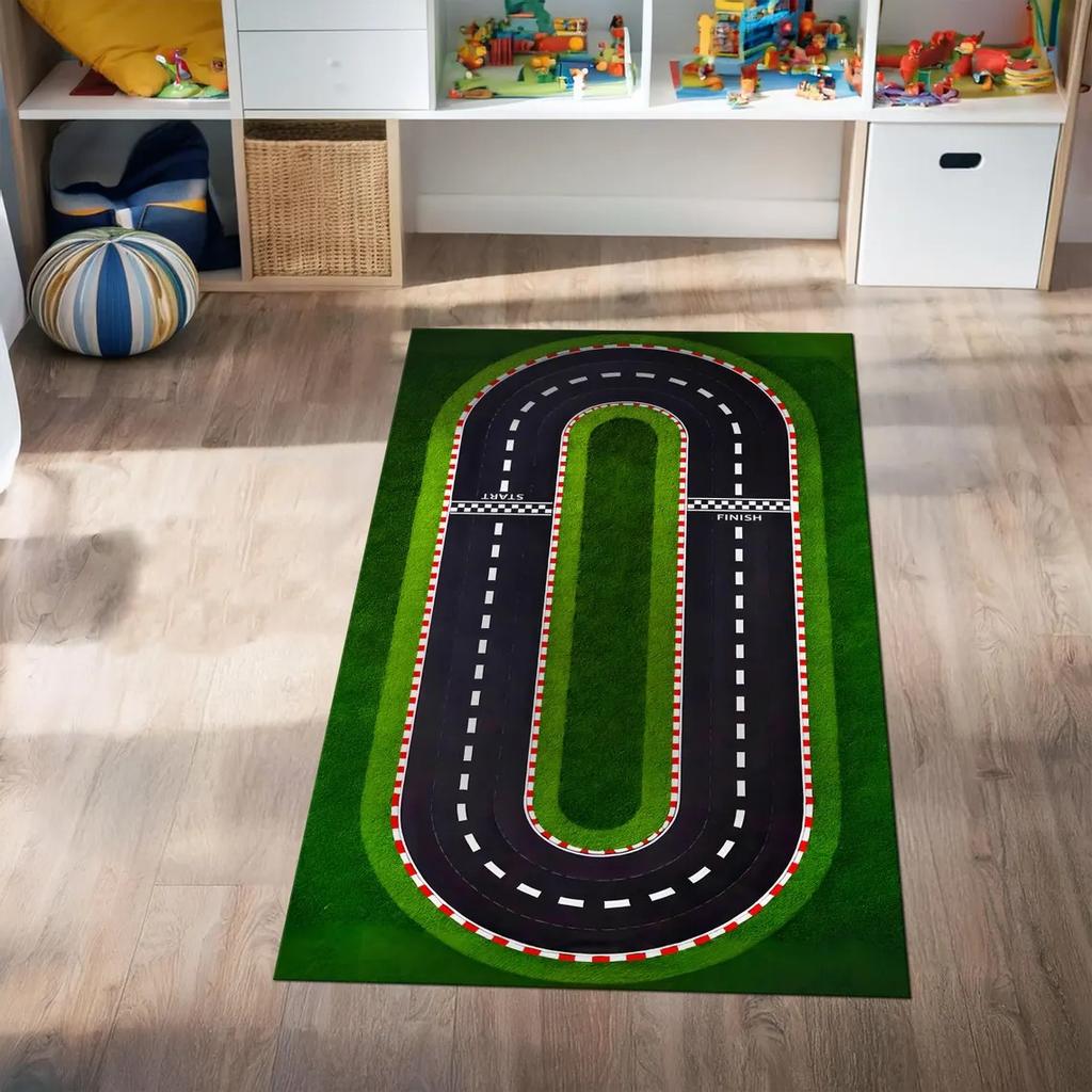 Car Play Mat for Boys and Girls Highway City Traffic-Themed Rugs for Kids Toy Cars Kids Rugs for Playroom Non-Slip Kids Play Rug