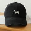 Breathable Cotton Blend Embroidered Puppy Design Adjustable Unisex Baseball Hat Multiple Colors