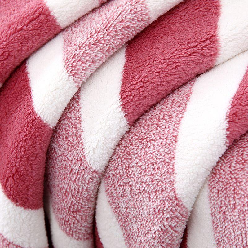 8-Piece Coral Fleece Towel Set Super Soft & Highly Absorbent Bath & Face Towels Narrow & Wide Stripe Design Shedding Resistant for Bathroom Spa