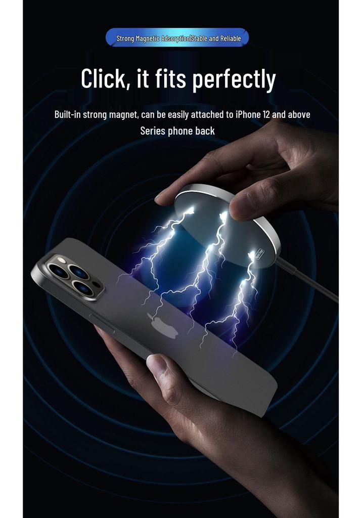 Carregador Sem Fio Magnético Ultra Fino Fosco de 25W com Acabamento de Alto Brilho, Compatível com Telefones Apple 17qi2