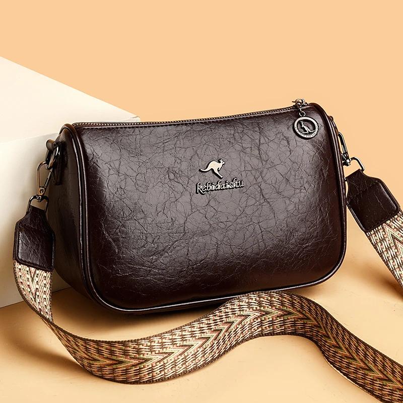 High Quality Soft Leather Shoulder Bags For Women Fashion Ladies Messenger Crossbody Bag Luxury Designer Handbag Commuting Sac