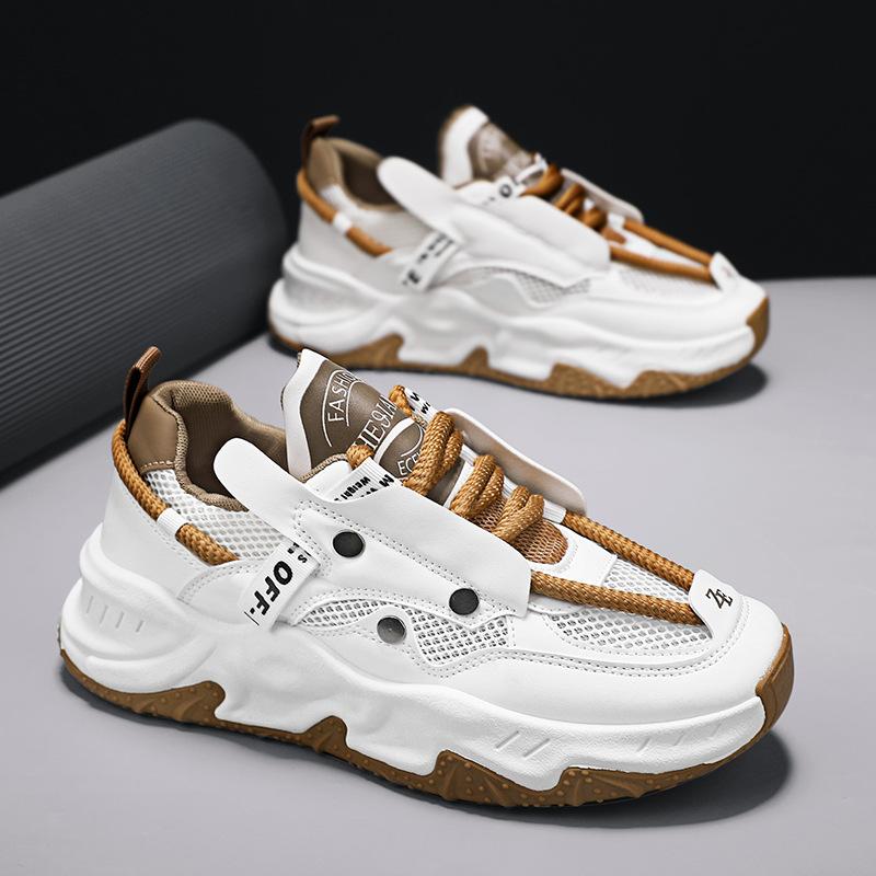 

Мужские кроссовки-папы с сеткой и большими отверстиями, летние тонкие дышащие спортивные кроссовки, толстая подошва увеличивает рост, студенческие кроссовки для бега, тренд 44