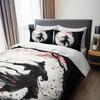 3pcs Japanese Samurai under Moon 3D Printed Bedding Set Cozy Duvet Cover King Queen Twin Size Birthday Gift Bedroom Decoration