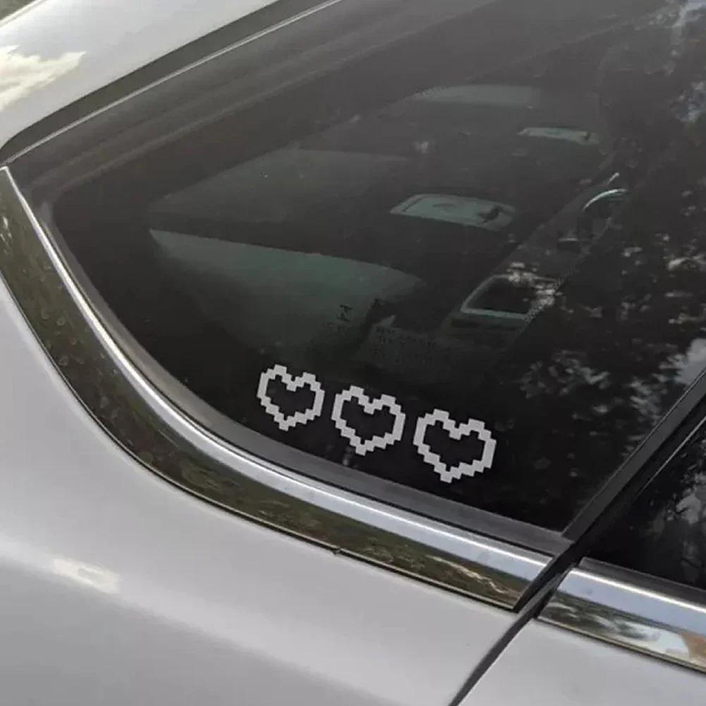 6Pcs Mosaic Heart Vinyl Stickers, Waterproof PVC Love Decals for Car Motorcycle Laptop