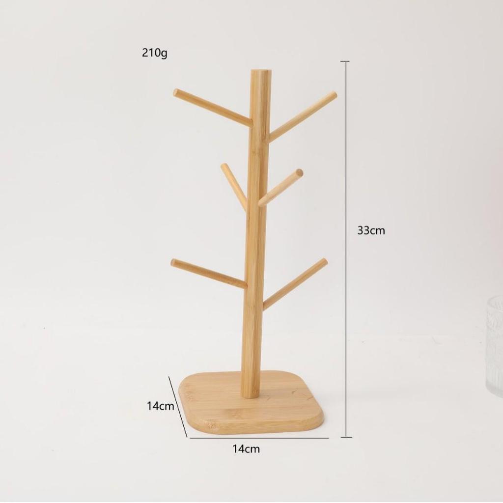 Bamboo Tree-Shape Mug Rack for Kitchen and Living Room