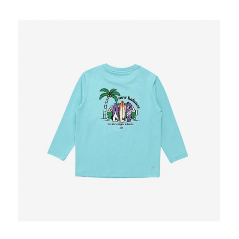 New Balance Kids Long Sleeve T shirT Rash Guard Nk9re2102u 84 swimsuiT seT