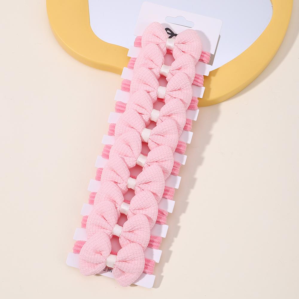 10pcs Cute Girls Nylon Flower Hair Ties Candy Elastic Bow Hair Bands Pigtails Hair Rope Rubber Hair Gum Scrunchies Accessories