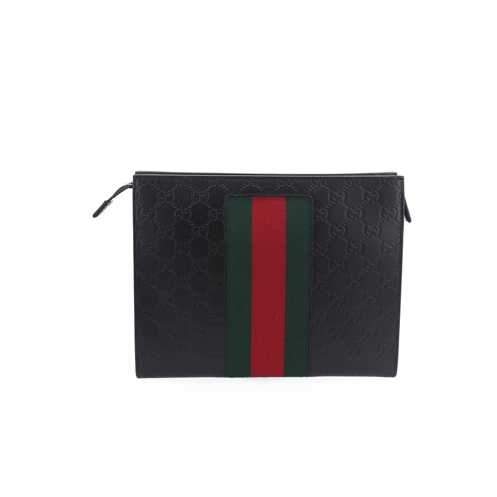 GUCCI Leather Clutch Men's Black 475316-CWCLN-1060