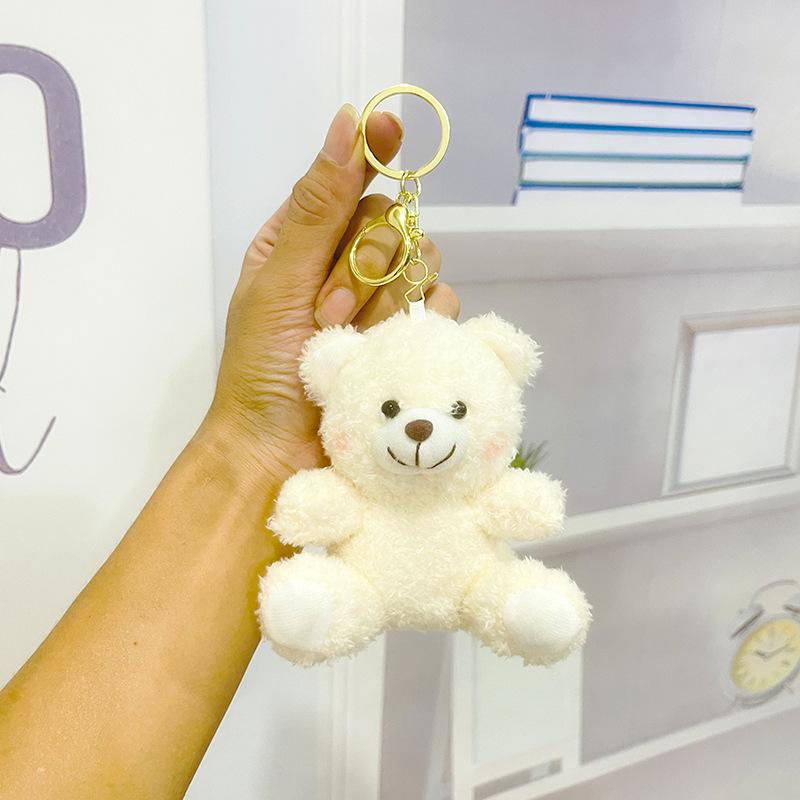 Cool Teddy Bear Plush Keychain Cute Stuffed Animal Pendant For Student School Bag Backpack Charm Accessory