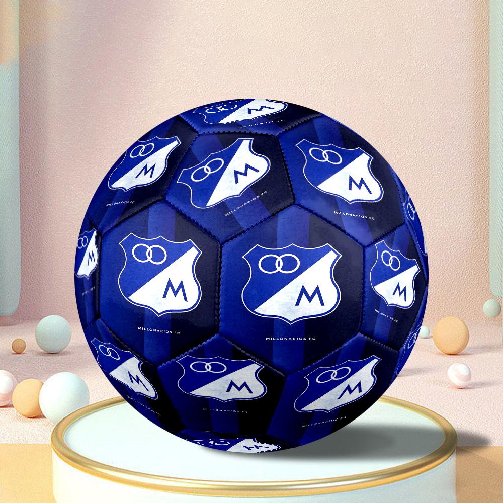 Blue Shield Emblem Millo-narios Size 5 Soccer Balls, Anti-Slip, Protective Football, Outdoor Sport, a Unique Gift Suitable for Him/her, Birthdays
