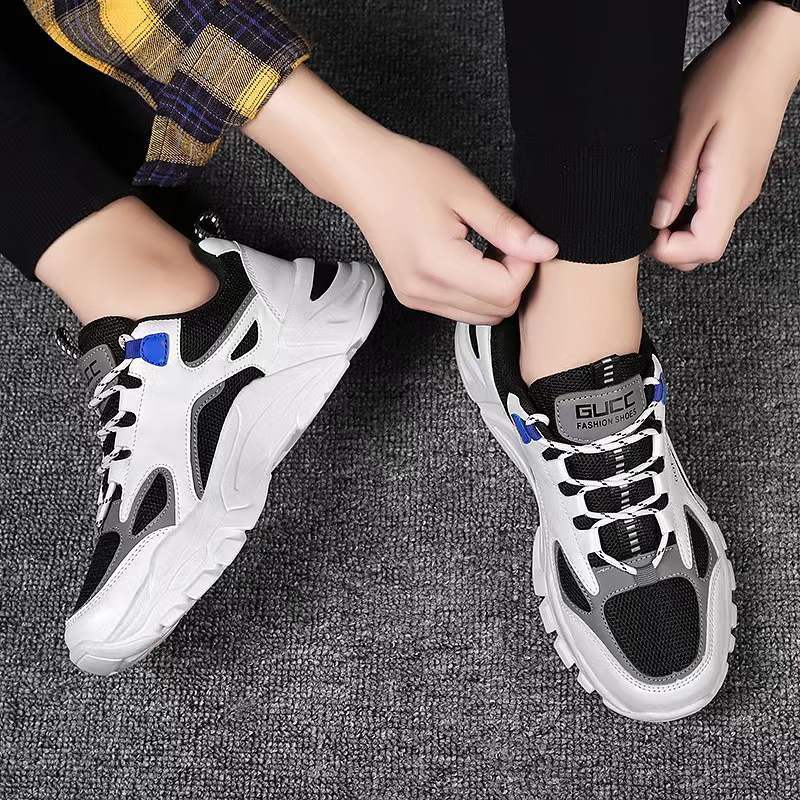 Low-top Sports Shoes Men's Autumn and Winter New Student Father Shoes Fly-woven Breathable Running Shoes