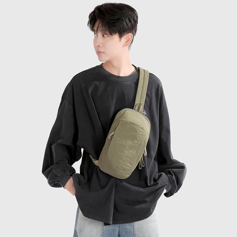 Crossbody Bag Outdoor Sports Chest Bag Large Capacity Solid Color Shoulder Bag