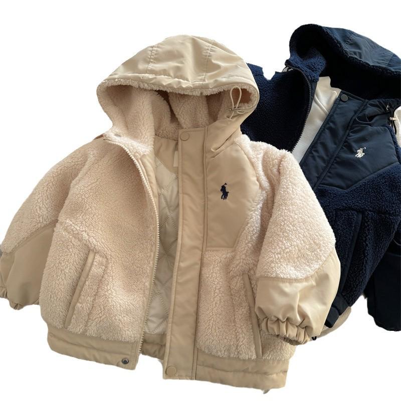 Linlinma Kids Lamb Wool Hooded Quilted Jacket - Winter 2024