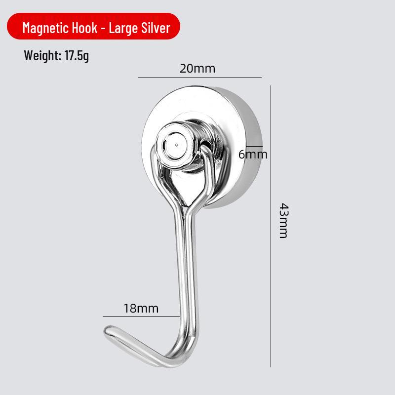 Rotating No-Drill Metal Magnetic Bathroom Door Hook