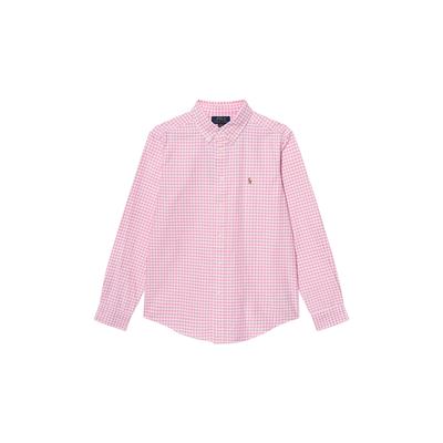 Polo Koszula codzienna w kratę haftowana jednorzędowa z długim rękawem koszule dziecięce 323978223-005