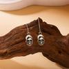 Halloween Silver Skeleton Ear Thread Earrings Spooky Skull Dangle Drop Fashion Gift for Women Girls Costume Party Jewelry