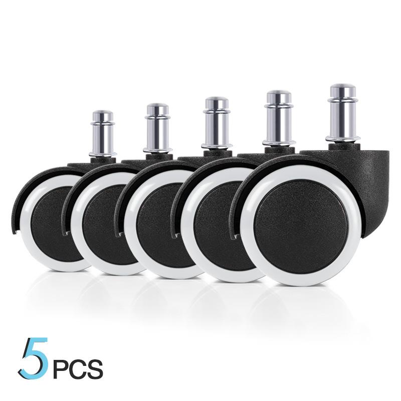 NAIERDI 5pcs Universal Mute Wheel 2" Office Chair Caster Replacement Casters Swivel Rollers 360 Degree Furniture Wheel Hardware