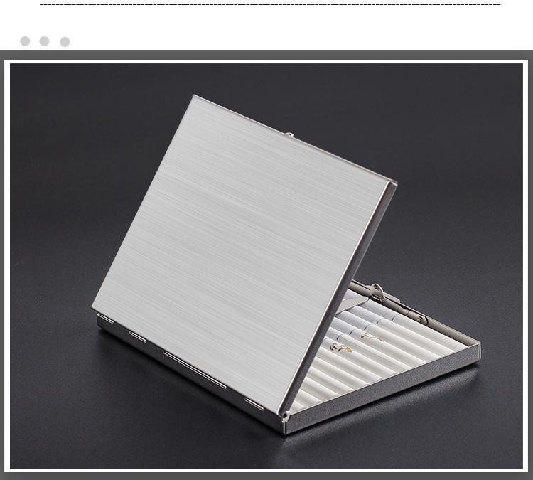 Slim Stainless Steel 13-Capacity Cigarette Case - Minimalist Design for Men