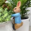 1pc Cute Resin Rabbit Statue, Climbing On Flower Pot, Indoor Decoration Statue, Flower Pot Decor, Perfect for Garden, Courtyard