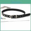 Retro Black Faux Leather Belt Women's Korean Version Minimalist Versatile Student Belt Metal Belt Women's Stock