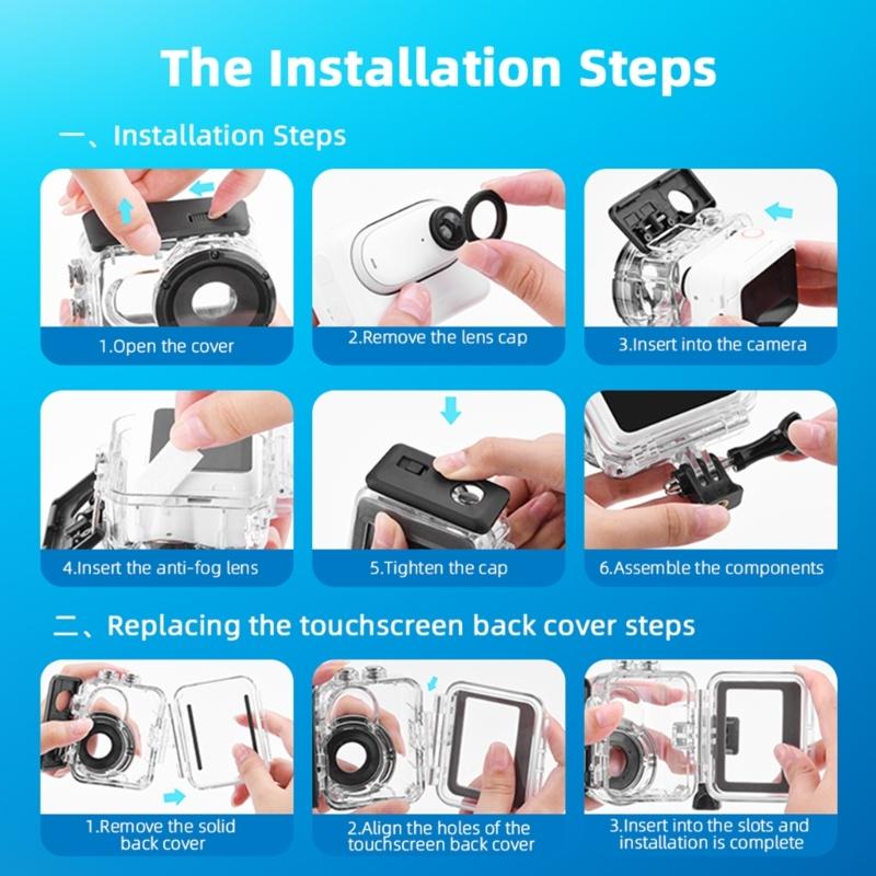 Tauchgehäuse Schutzgehäuseabdeckung Optionale Touch-Funktionalität Für 360 GO3/3S Kamera Tauchfähig Bis Zu 98 Fuß