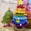 Finished Crochet Christmas Tree Decor Handmade Artificial Knitted Tabletop Ornament  Holidays