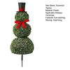 Christmas Snowman Topiary Artificial Snowman Shaped Topiary Tree Pot with Red Bow Santa Hat for Indoor Outdoor Home Porch Yard Holiday Decor