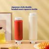Squeeze Sauce Bottles BPA Free Double Nozzle Leak Proof Food Grade Plastic Reusable Dispenser for Picnic Camping