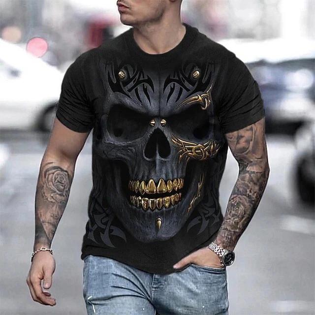 

Skull skull streetwear T-shirt shirt muscle shirt costumes polyester 3XL