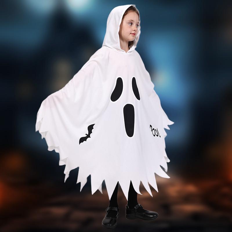 Children Ghost Skeleton Cape With Night Glow For Theater And Cosplay