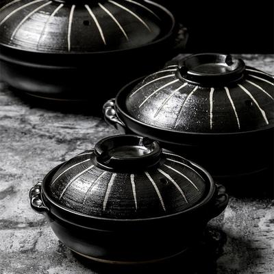 Japanese-Style High-Temperature Resistant Ceramic Clay Stew Pot for Gas Stoves - Perfect for Soups and Rice Cooking