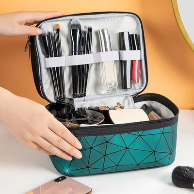 Transparente Kulturtasche, geometrische Aufbewahrung, Kosmetik, farbecht, Reise, geometrische Kosmetiktasche für unterwegs