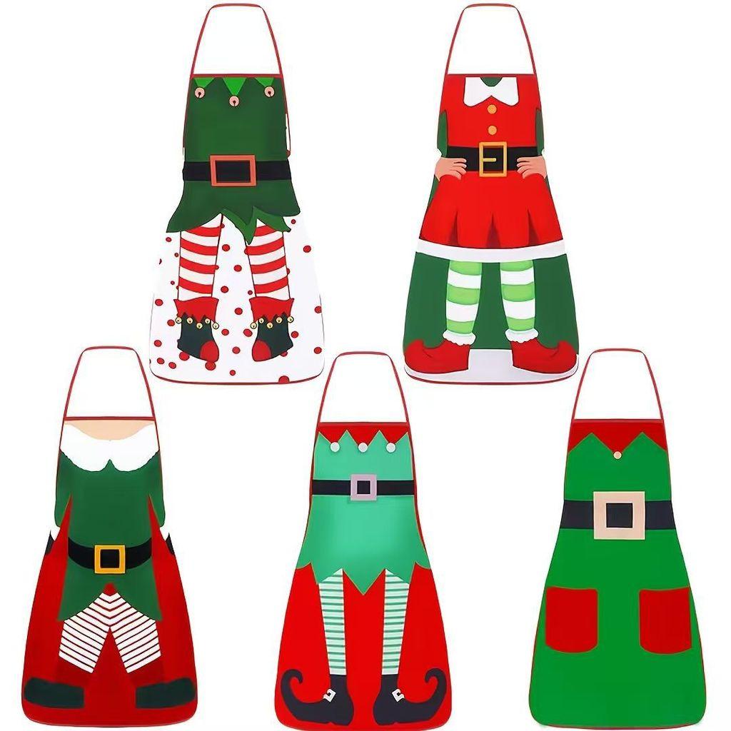 Christmas Creative Funny Waterproof Apron Set For Kitchen Cooking Gift For Adults