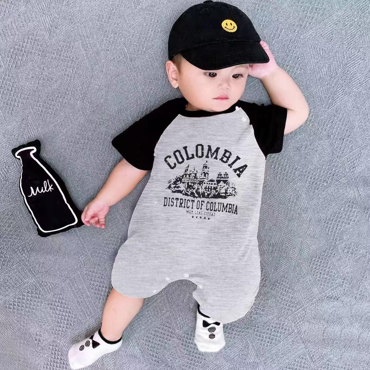 

Super Cute Baby Summer Romper - Fashionable Toddler Bodysuit with Short Sleeves 80 cm