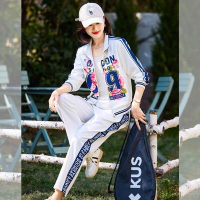 Damen Herbst/Winter Baseballjacke & Freizeithose Sportbekleidungsset