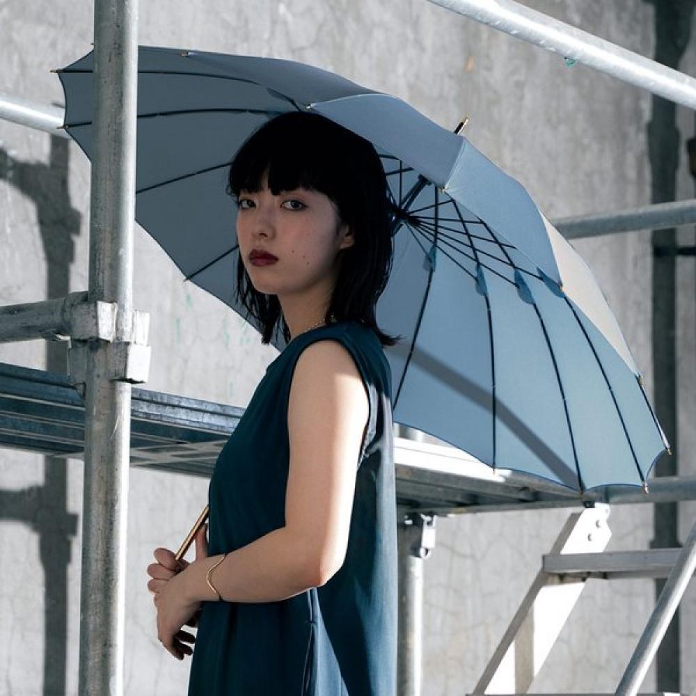 

Wpc 16 Ribs Solid Umbrella 8774 04 001 blue gray