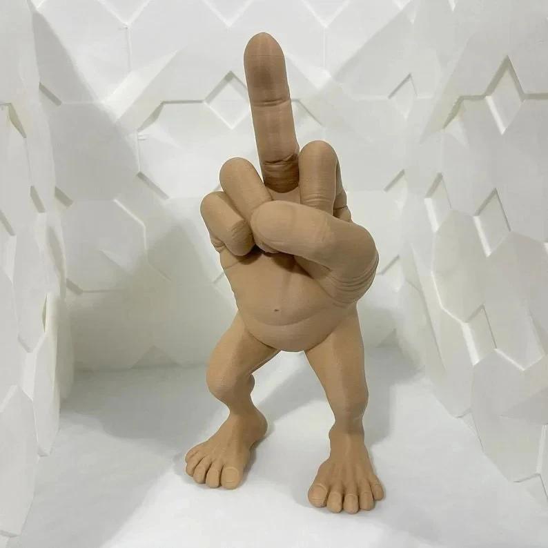 

Resin desk ornament with a legged middle finger figurine, a creative and fun tabletop decoration featuring a buried part