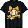 Retro Banana Coquette Bow Yellow Bananas Tee T-Shirt
