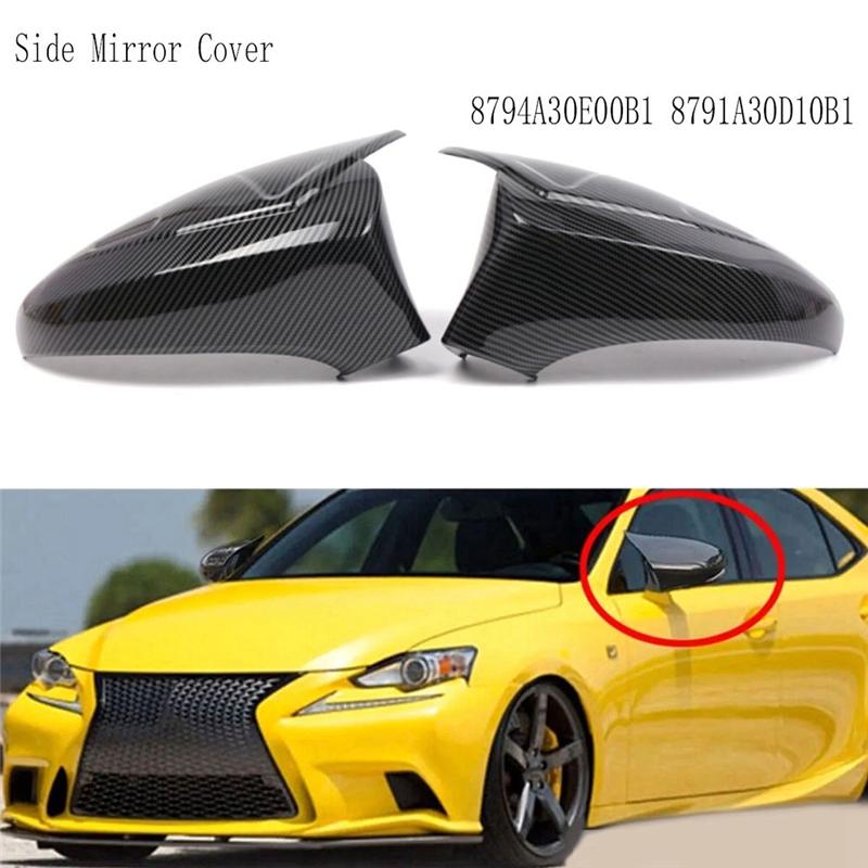2Pcs Carbon Fiber Side Mirror Cover Cap For LEXUS Is ES GS LS CT RC & F-Sport Accessories 8794A30E00B1 8791A30D10B1