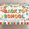 1 Decorative Back-to-School Party Background, Polyester Cloth with Colored Pencil Pattern for Back-to-School Party Decoration