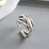 Silver Color Vintage Layered Women's Open Rings Adjustable Large Chains Irregular Finger Rings For Women Men Party Jewelry Gift