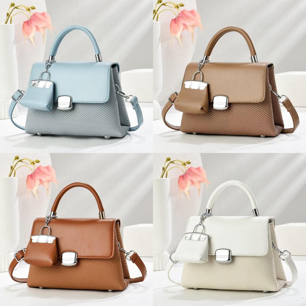 Pu Small Square Bag For Women With Inner Zipper Pouch For Daily Use