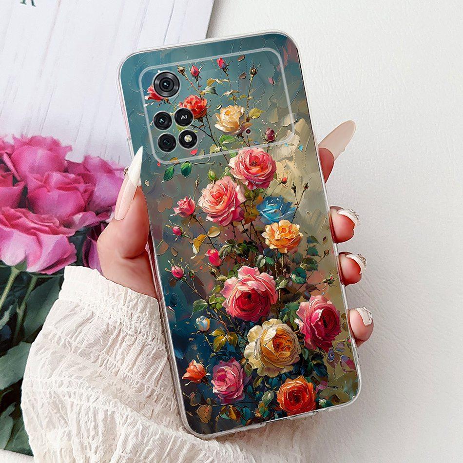 For Xiaomi Poco M4 Pro Elegant Floral Butterfly Phone Case For Xiaomi Poco M4 5G PocoM4 Pro 5G 4G Soft Silicone TPU Cases