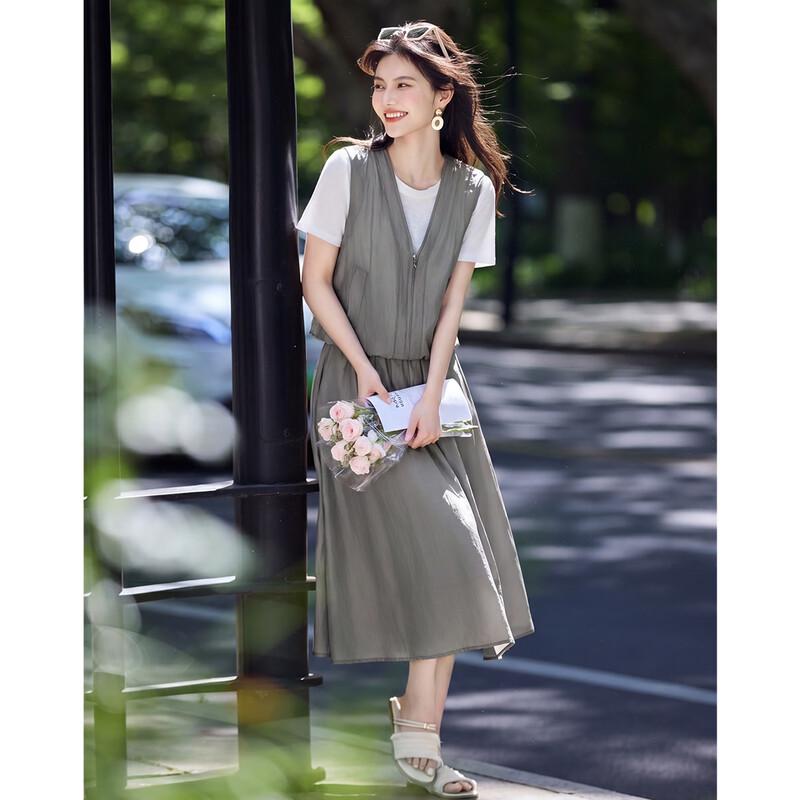 Lyocell Faux Two-Piece Casual Set